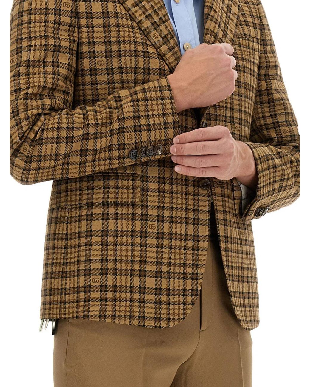 Gucci Brown Jacket With Double G for men