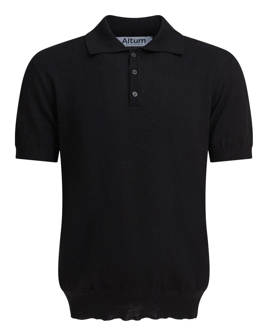 Altum Black Cotton Polo Shirt for men