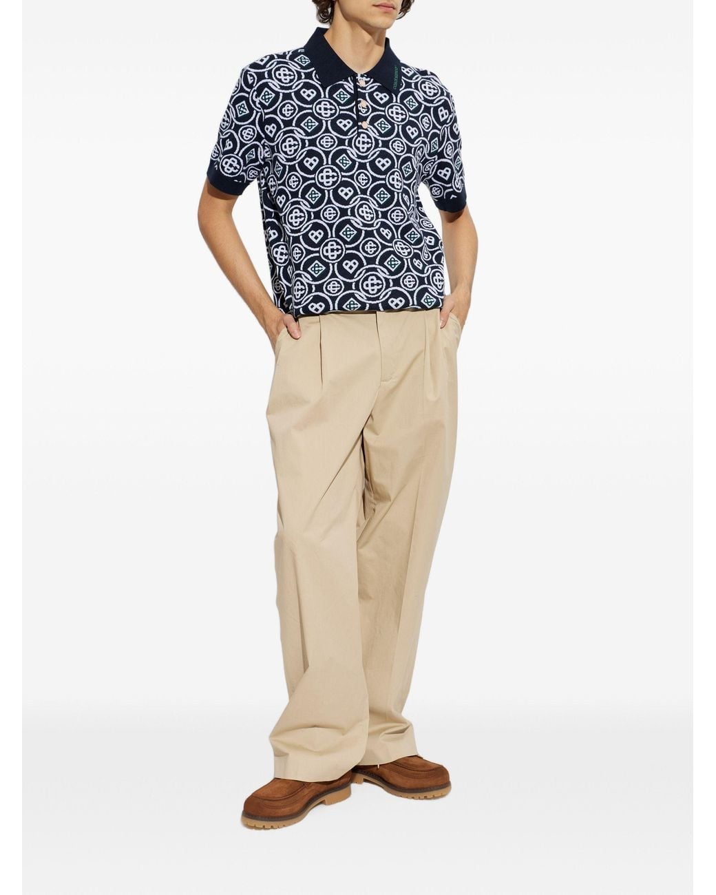 Casablanca Blue Polo Shirt for men