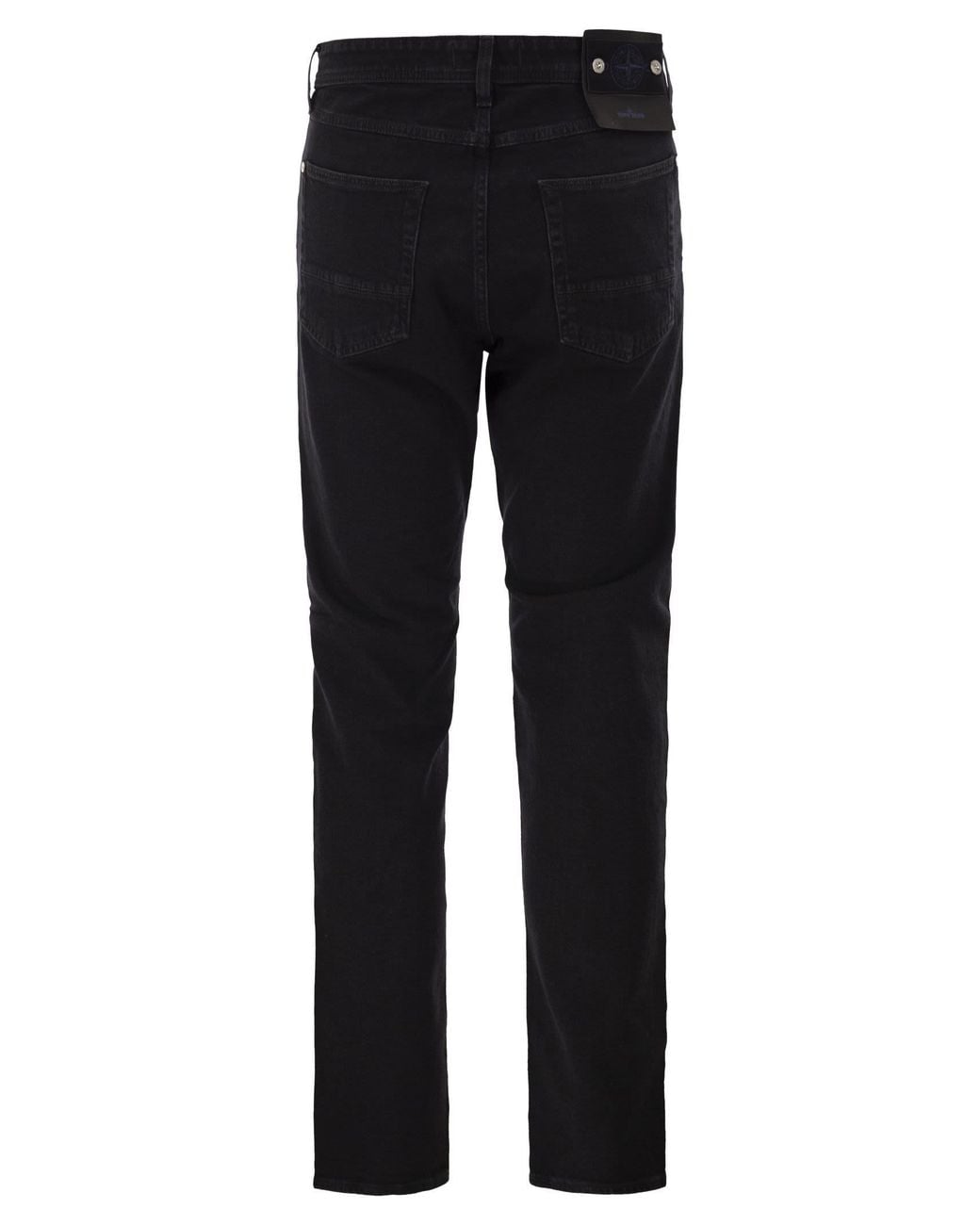 Stone Island Black Straight-Leg Five-Pocket Stretch Cotton Jeans for men