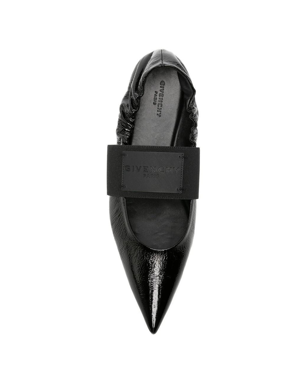 Givenchy White Naplack Leather Crush Ballet Flats