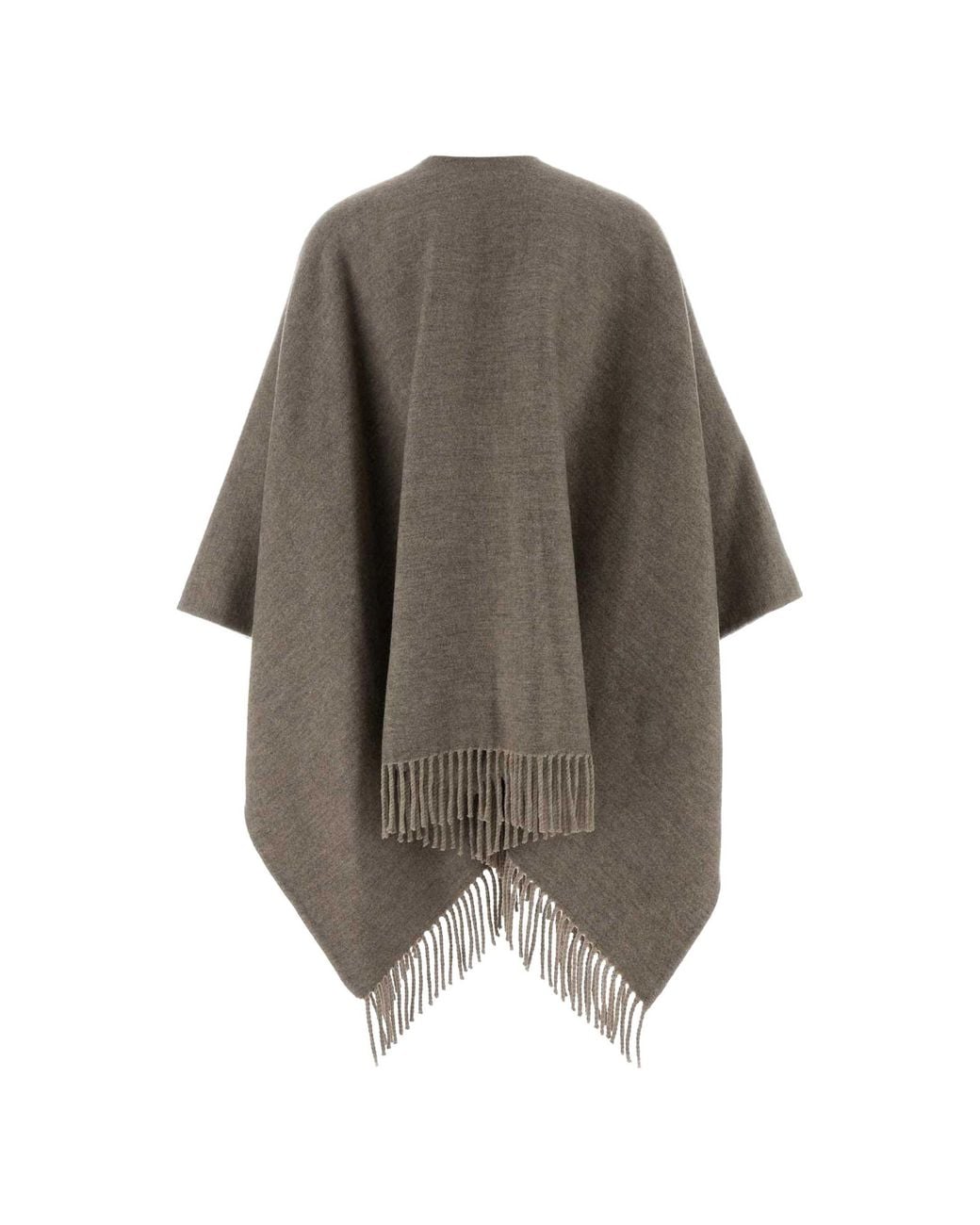 Fendi Gray Ff Zucca Wool And Cashmere Poncho