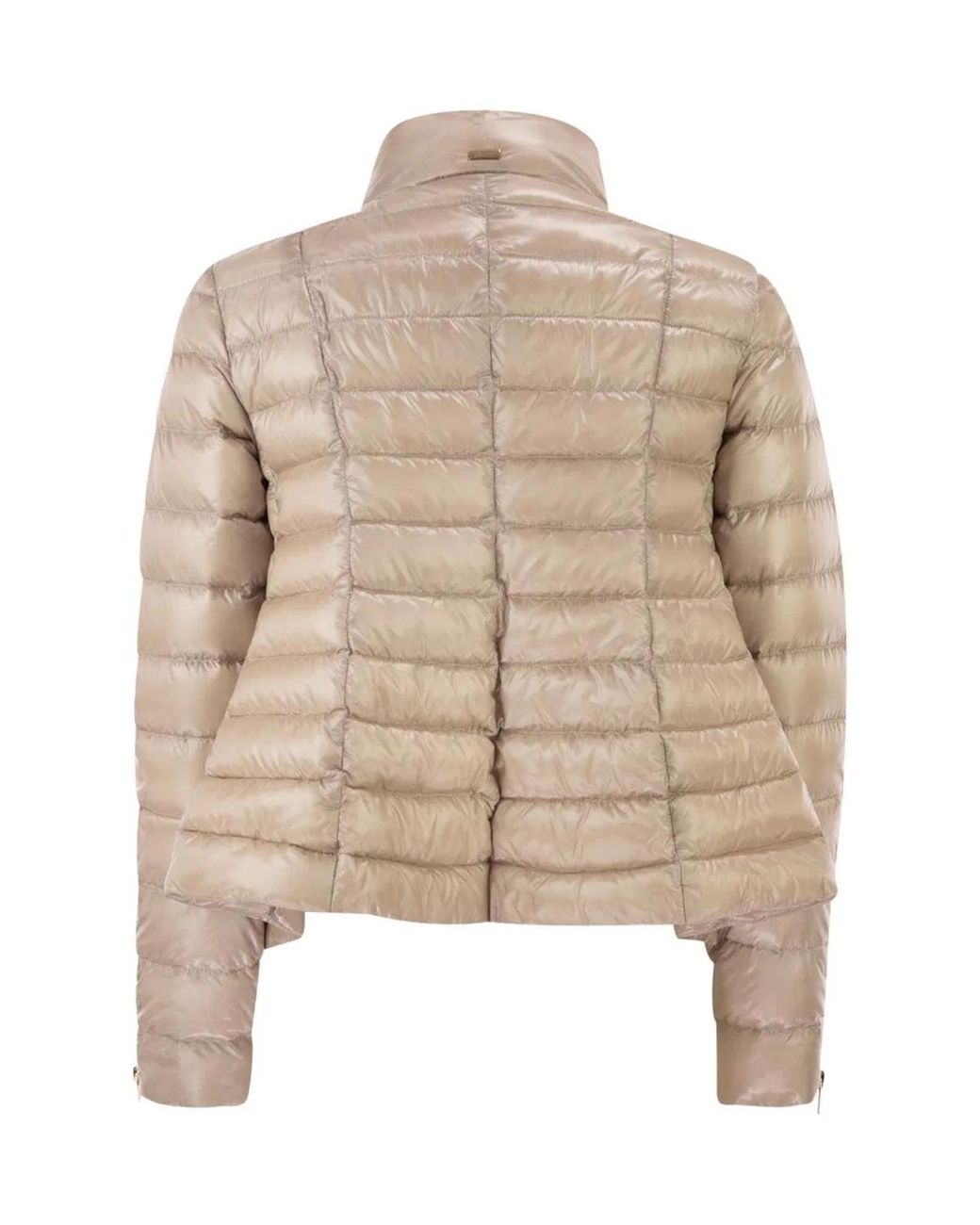 Herno Natural Ultra-Light Satin Down Jacket With Flared Back