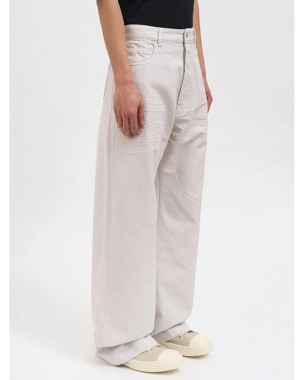 Rick Owens White Geth Cotton Jeans for men