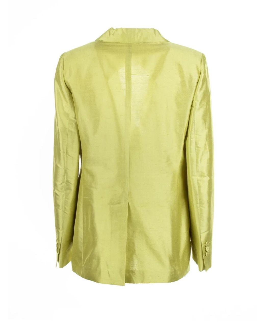 Max Mara Green Single-Breasted Cedar Silk Jacket