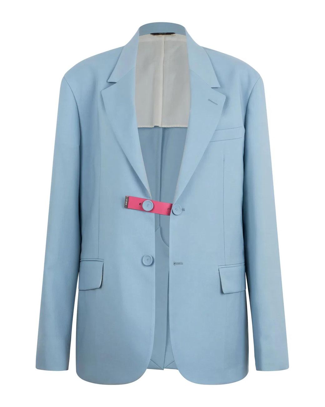 Fendi Blue Single-Breasted Wool Blazer for men