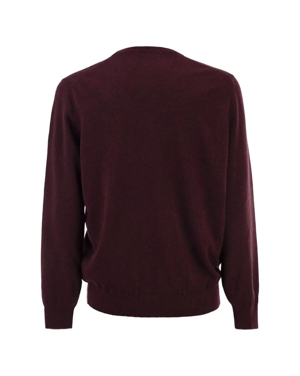 Brunello Cucinelli Purple Pure Cashmere Crew-Neck Sweater for men