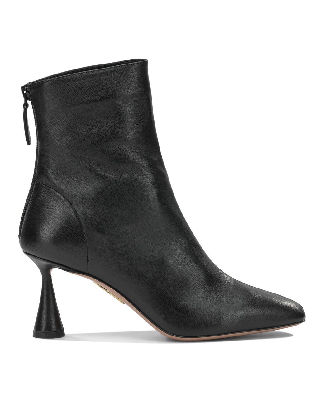 Aquazzura Black "Amore 75 Mm" Ankle Boots With Zipper