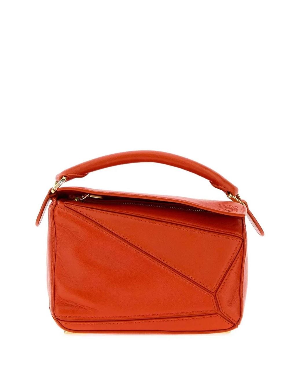 Loewe Orange Nappa Leather Mini Puzzle Handbag