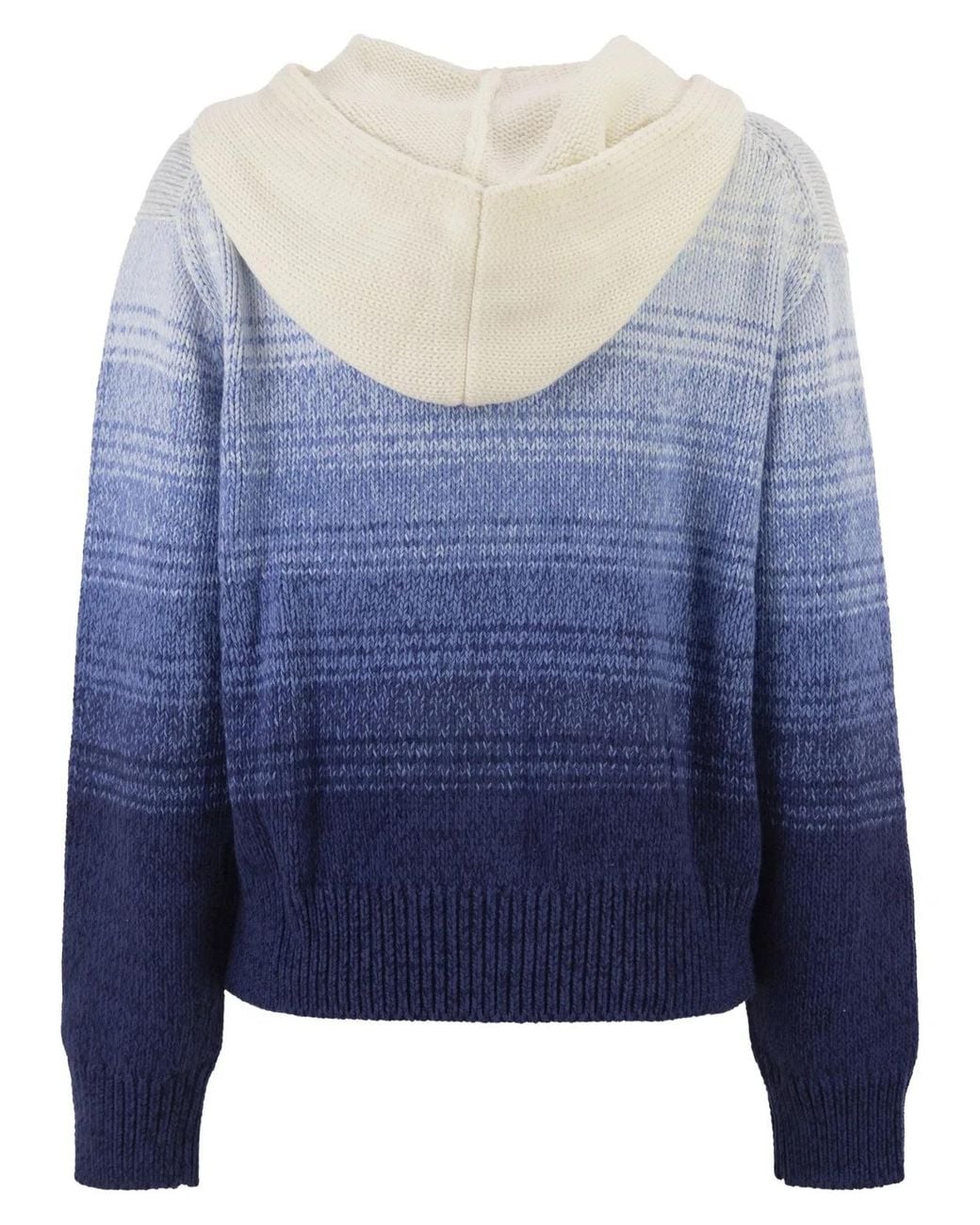 Polo Ralph Lauren Blue Ombré Cotton Hooded Jumper