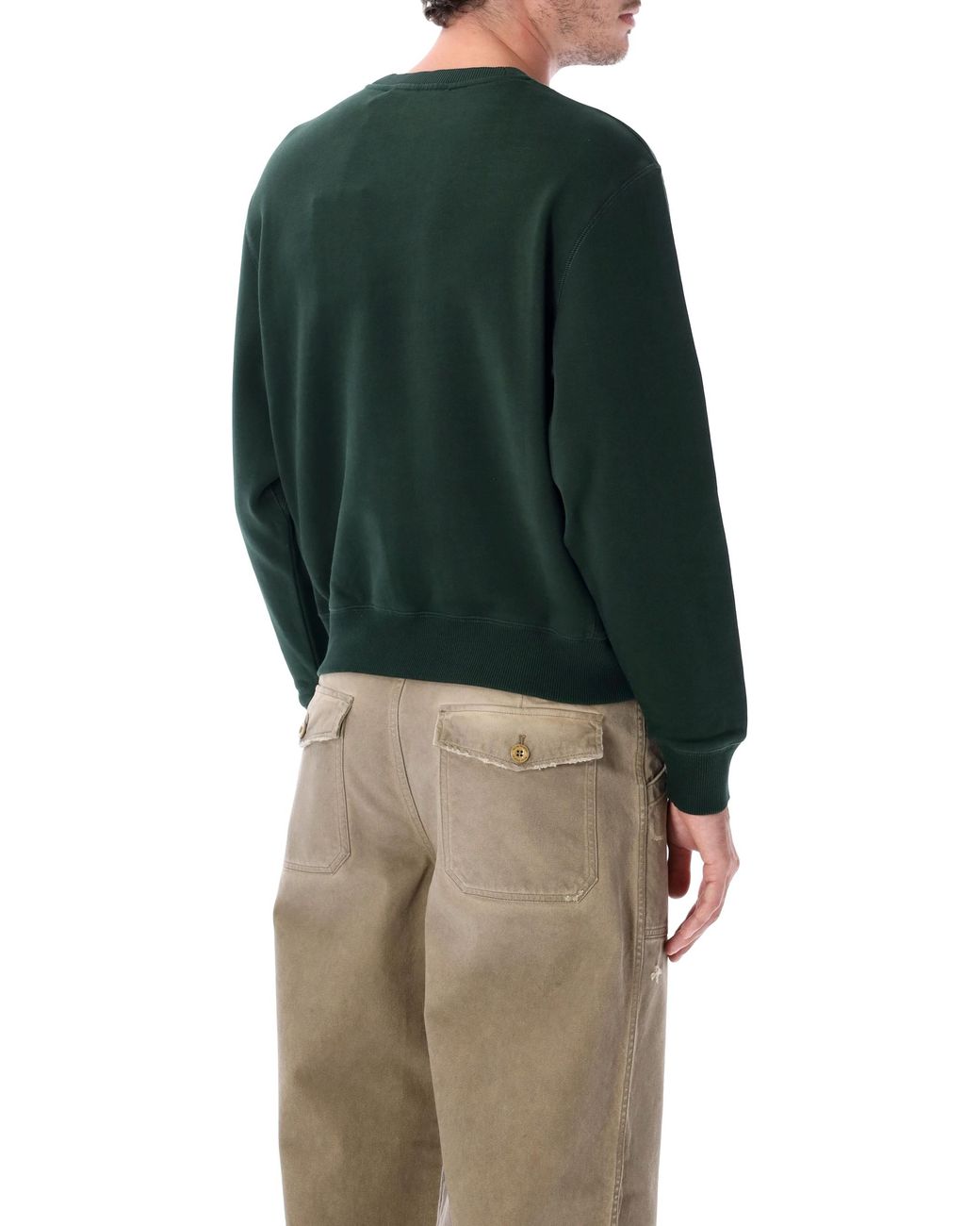 Acne Green Logo Sweatshirt for men