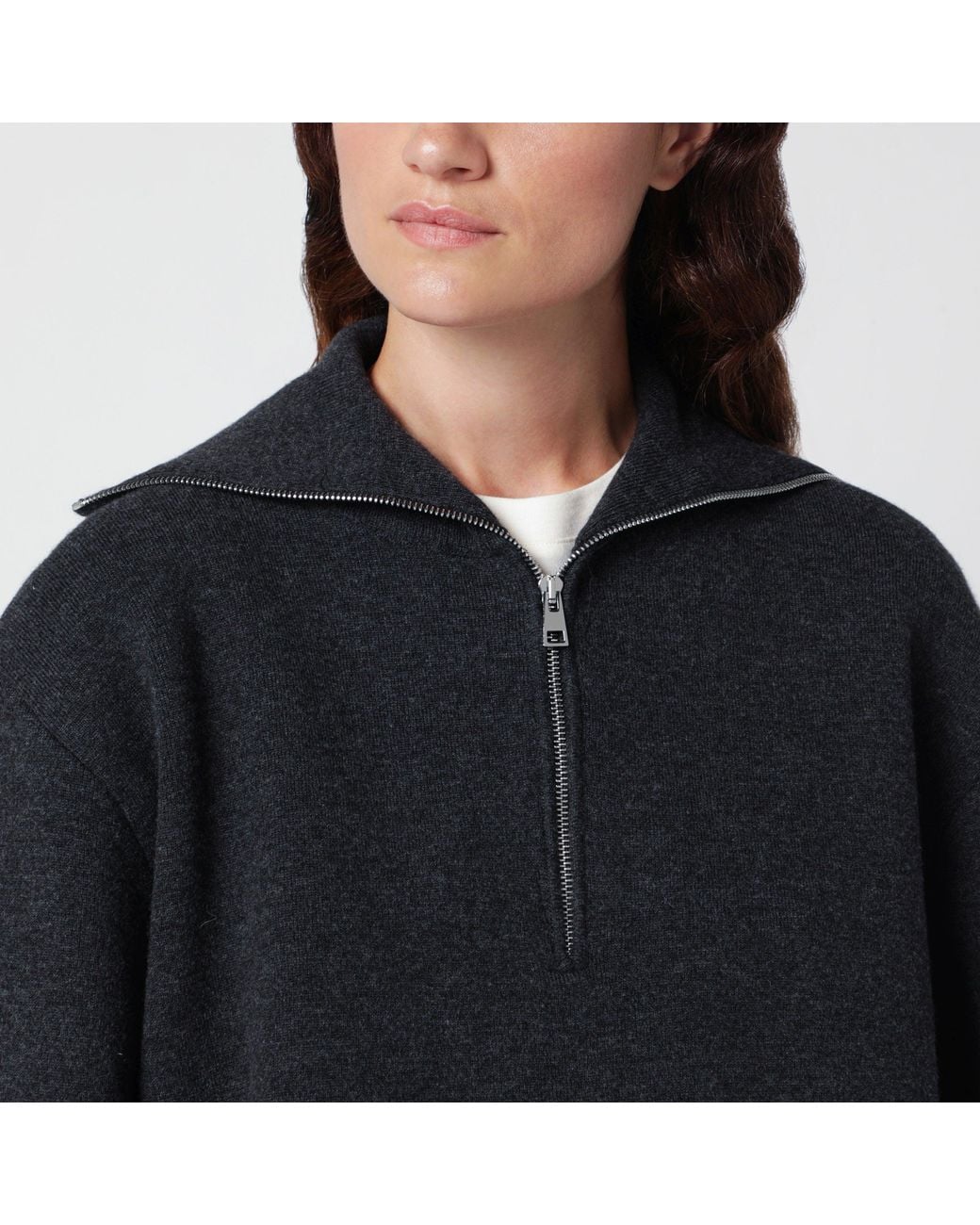 Rohe Black Charcoal Wool And Cashmere Pullover