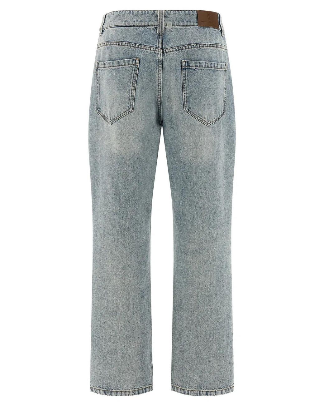 Brunello Cucinelli Blue Cotton Straight-Leg Jeans Clothing