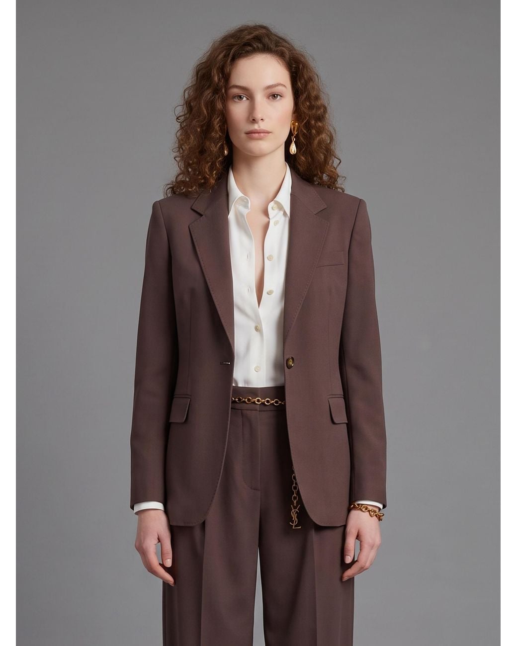 SUTTON NEW YORK Brown Single-Breasted Jacket