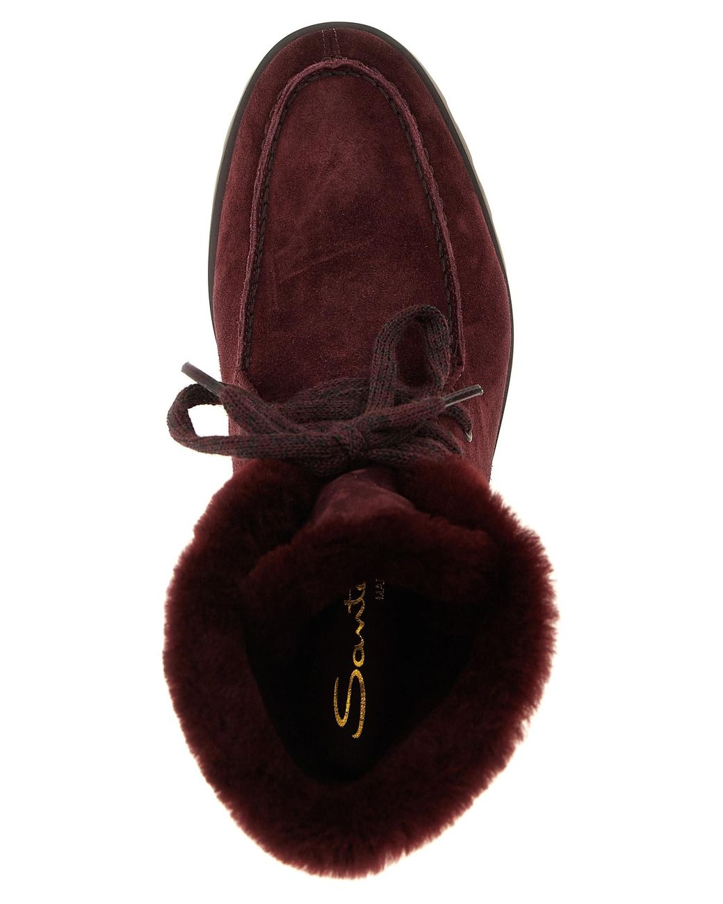 Santoni Red Suede Ankle Boots