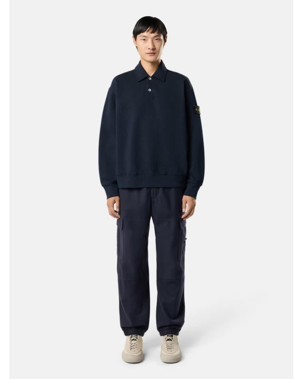 Stone Island Blue L/S Polo for men