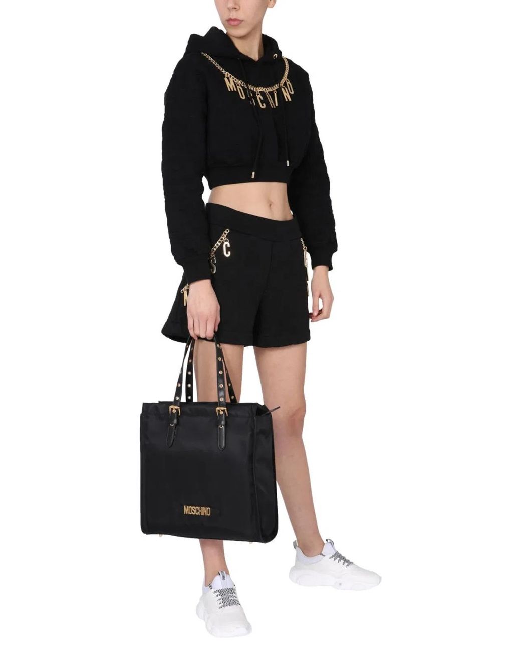 Moschino Couture Black Smile Quilted Bermuda