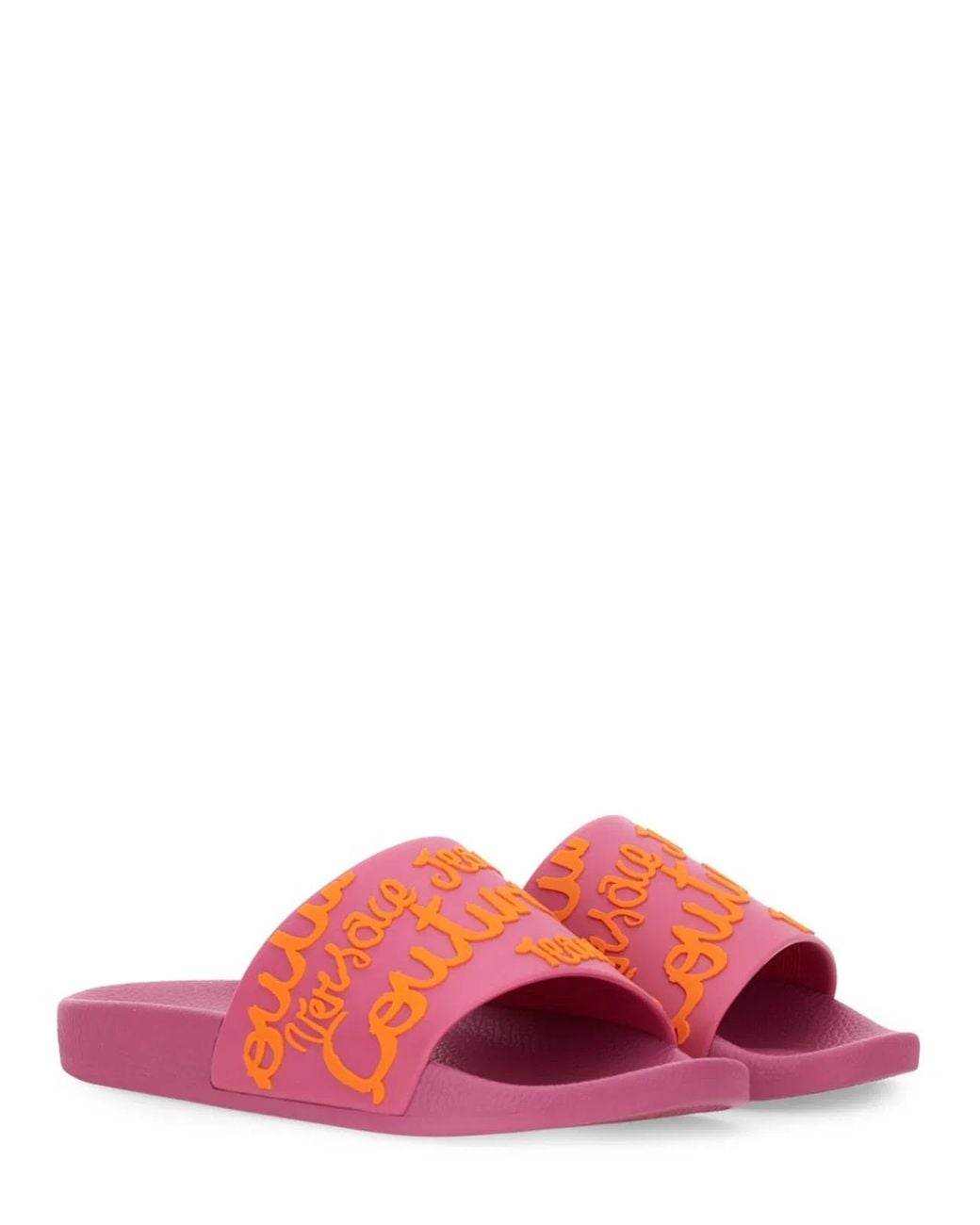 Versace Jeans Couture Pink Medusa Smiley Slide Sandals