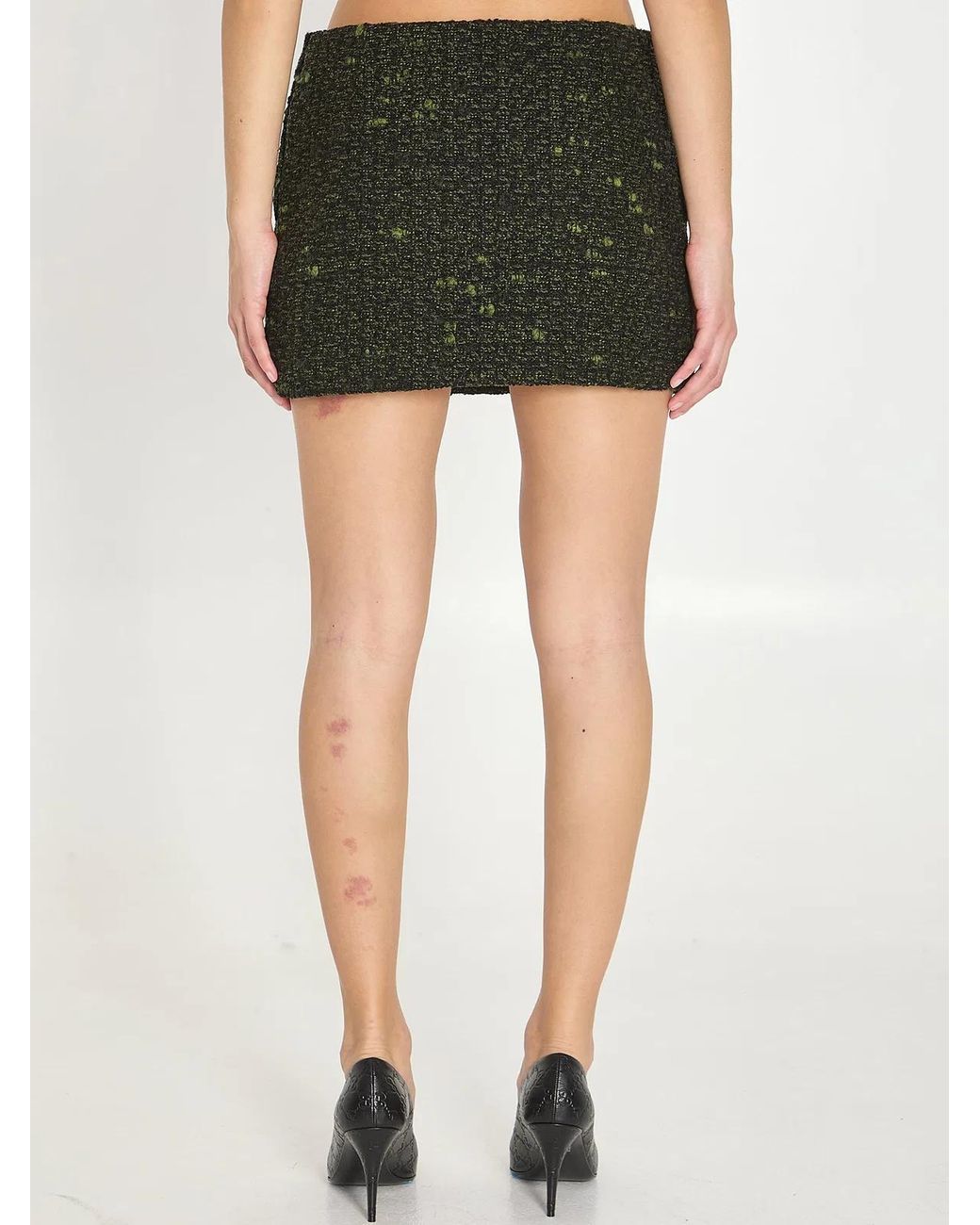 Gucci Green Bouclé Wool Skirt