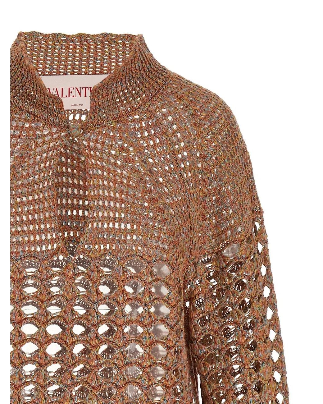 Valentino Garavani Brown Openwork Sweater