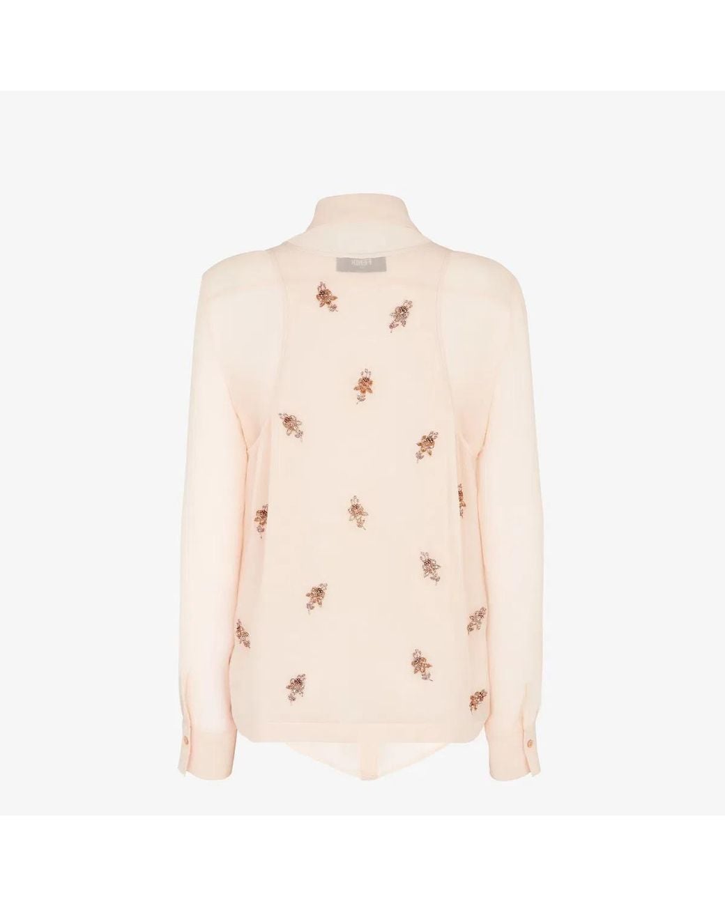 Fendi Natural Embroidered Georgette Shirt