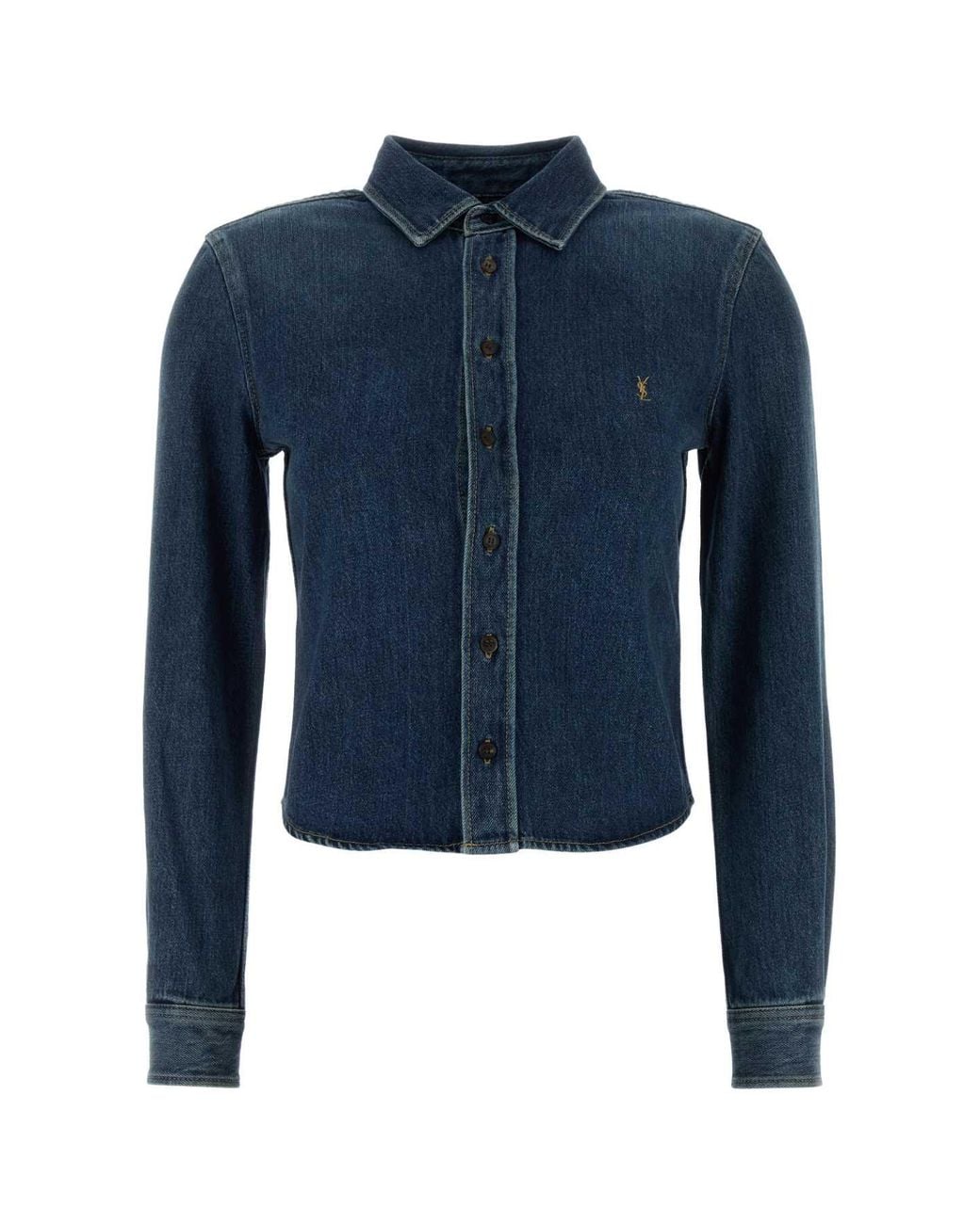 Saint Laurent Blue Day Shirt Cassandre