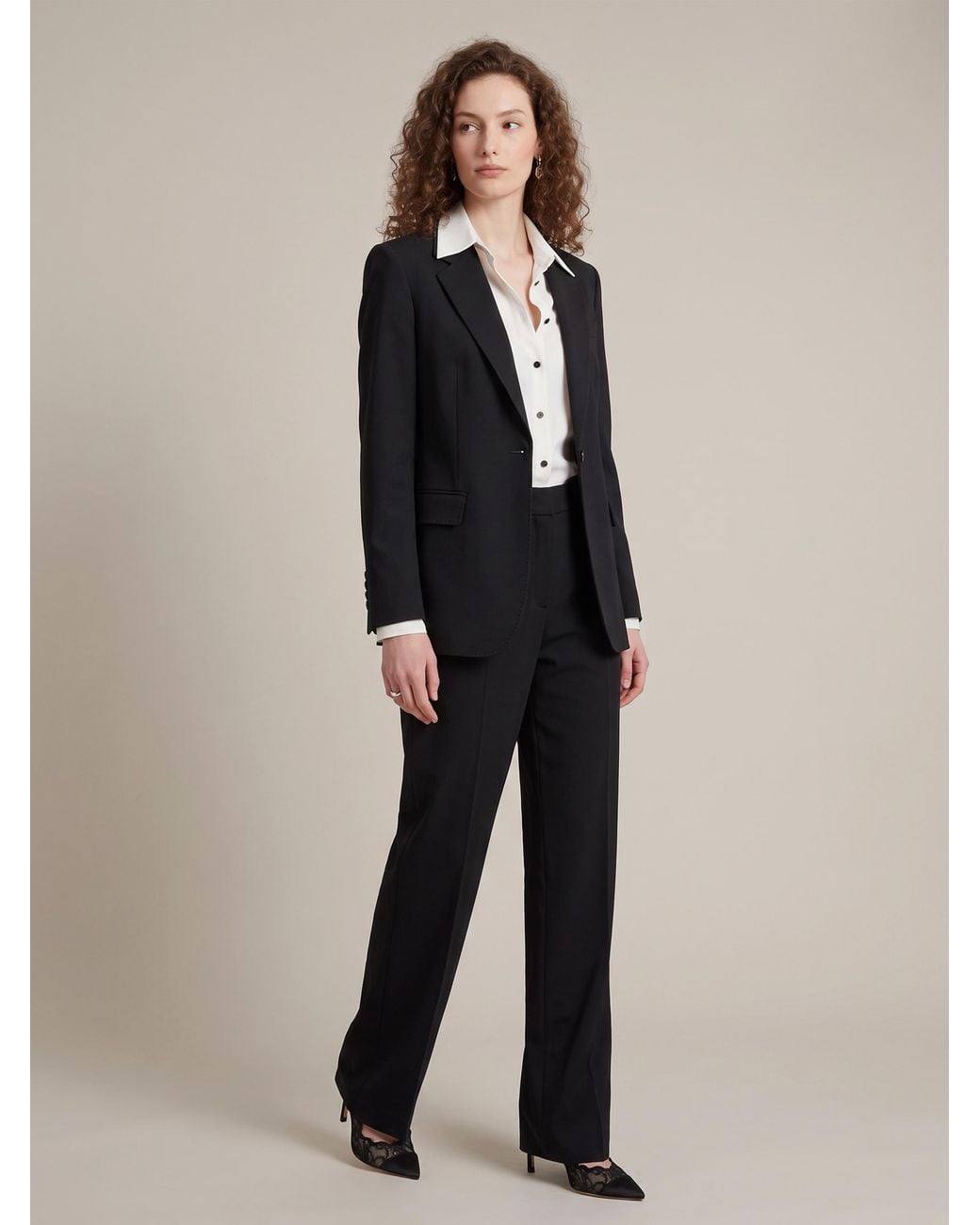 SUTTON NEW YORK Black Straight Leg Canvas Trousers