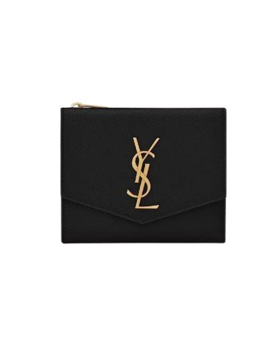 Saint Laurent Black Cassandre Leather Wallet