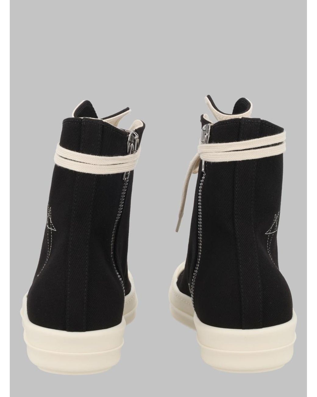 Rick Owens Black Sneaker Denim Cotton Trainers for men
