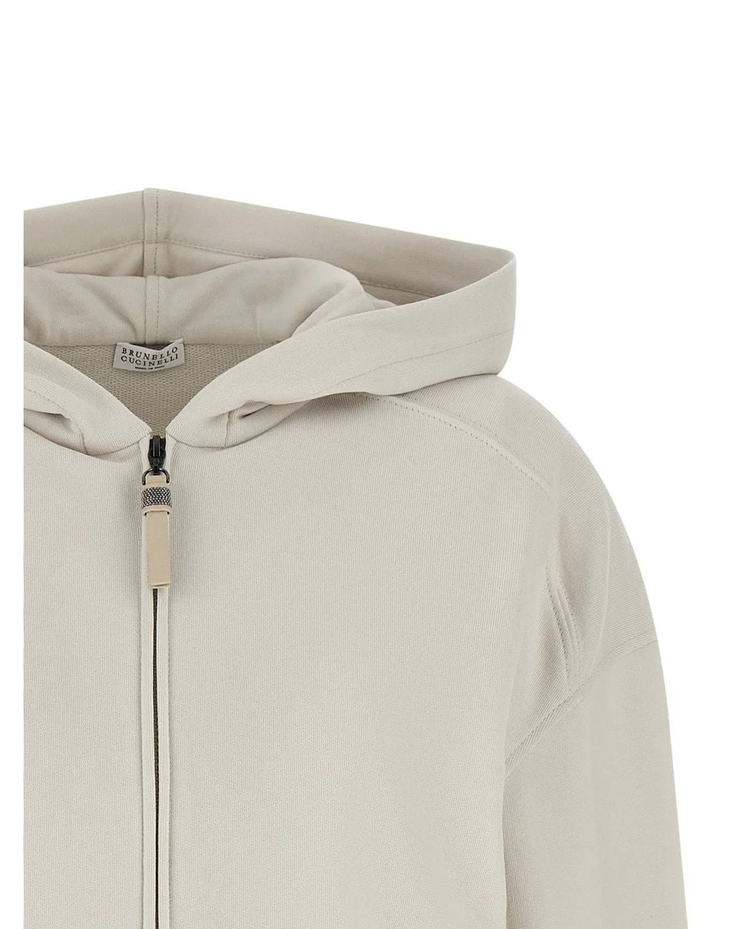 Brunello Cucinelli White Cotton Sweatshirt Clothing