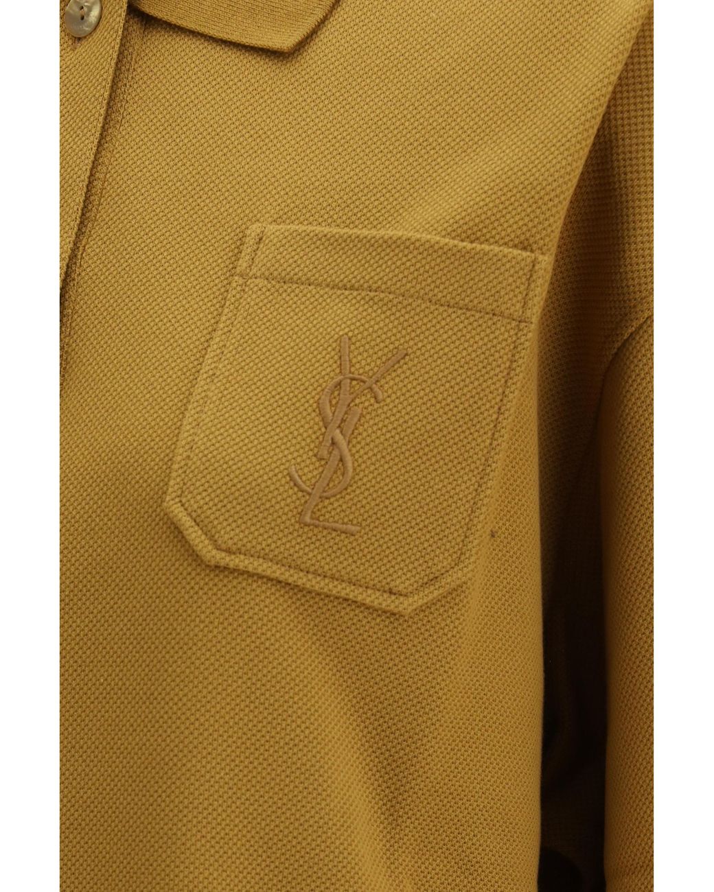 Saint Laurent Yellow Cassandre Oversized Piqué Polo