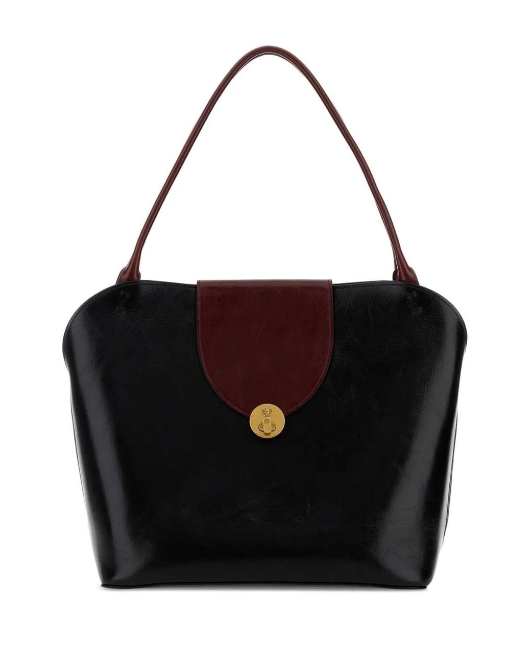 Versace Black Large Handle Shoulder Calf Leather