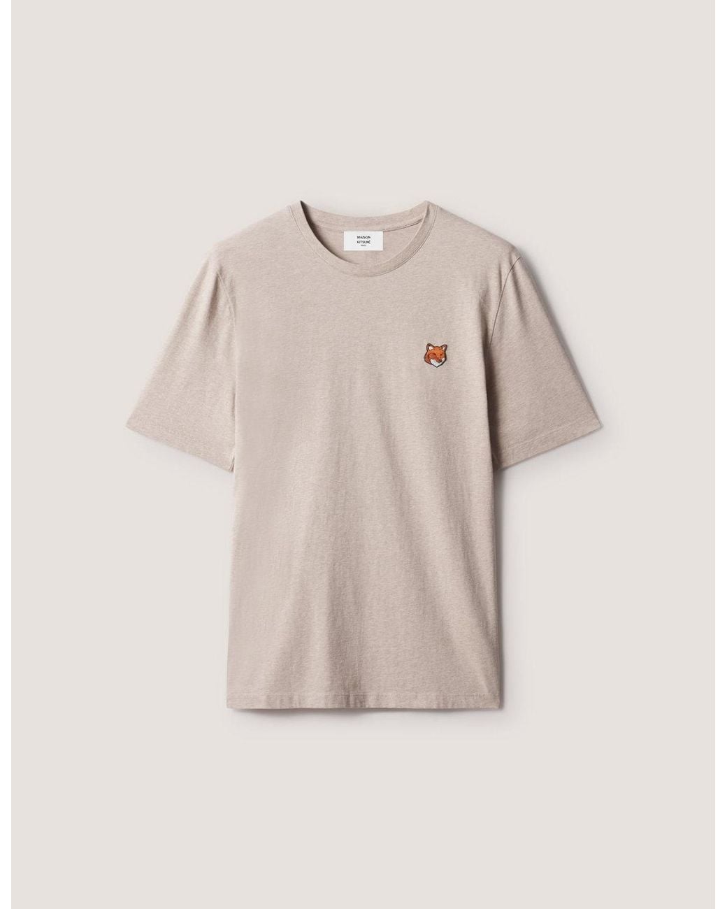 Maison Kitsuné Natural Maison Kitsuné Fox Head Regular Tee Shirt for men