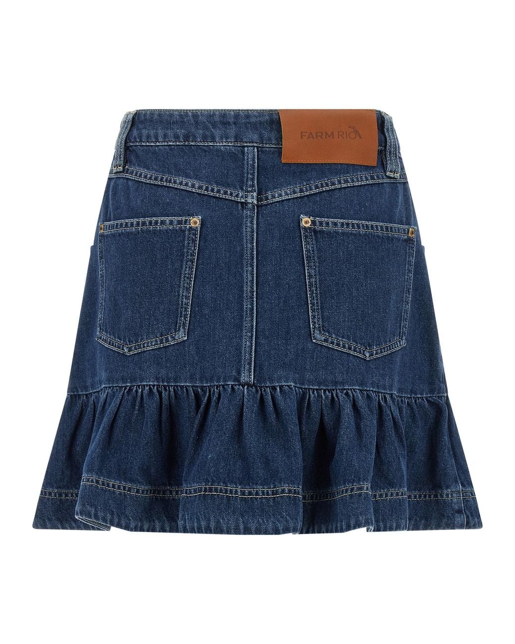 Farm Rio Blue Cotton Long Skirt