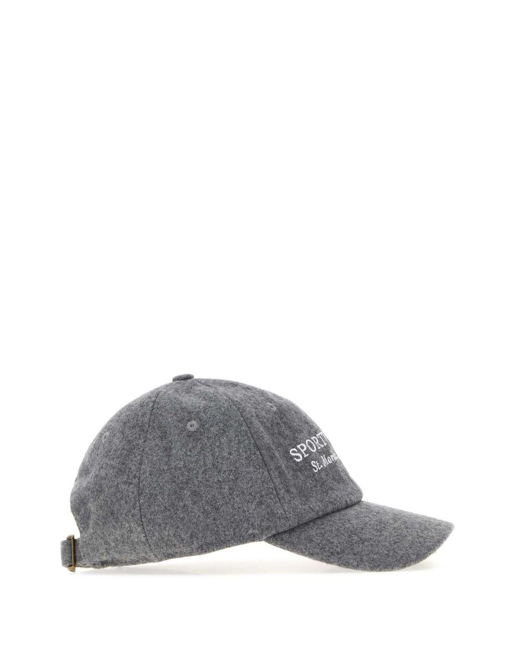Sporty & Rich Gray Sporty & Rich Signature Logo Wool Hat