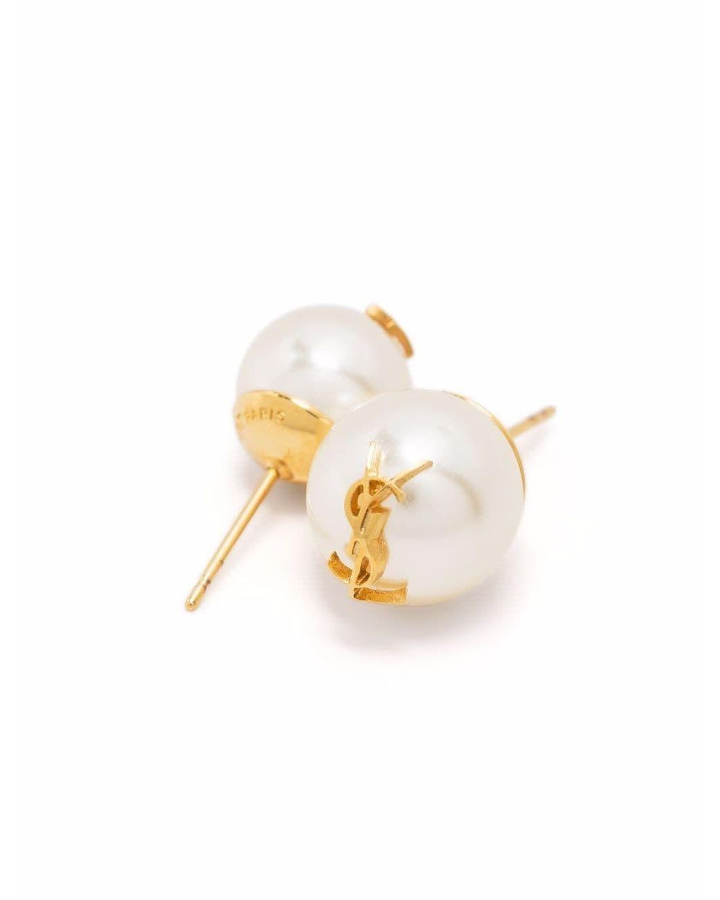 Saint Laurent Metallic Pearl Earrings