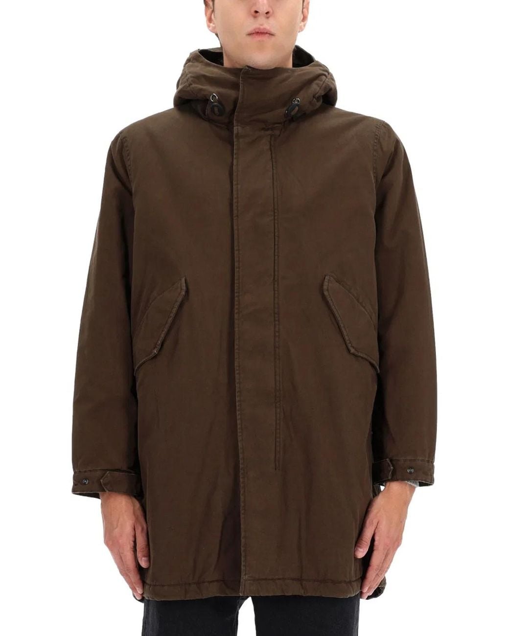 Aspesi Brown Hooded Parka for men