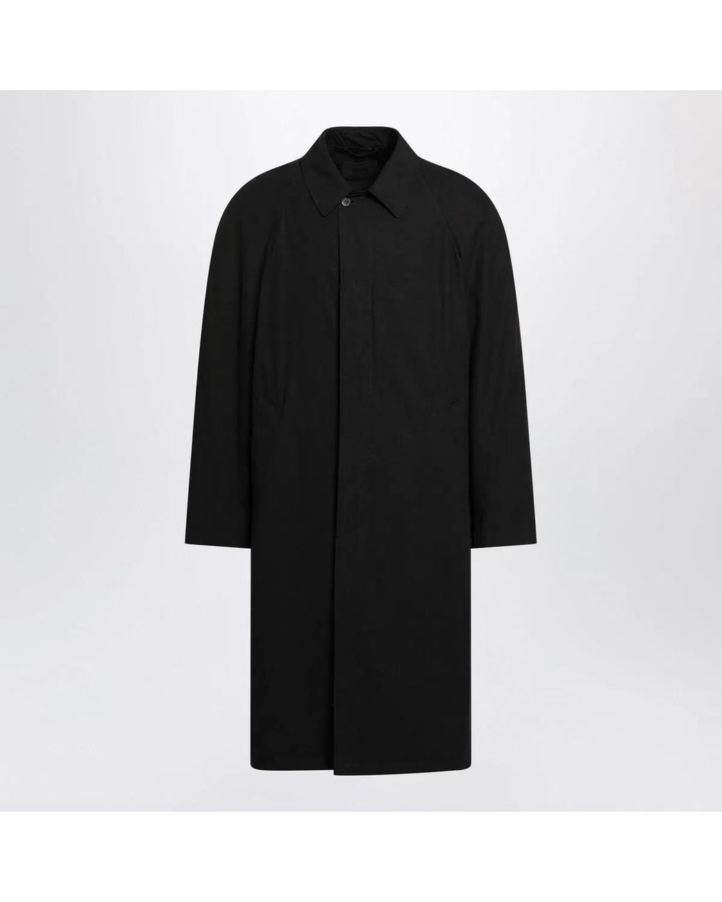 Prada Black Cotton Overcoat for men