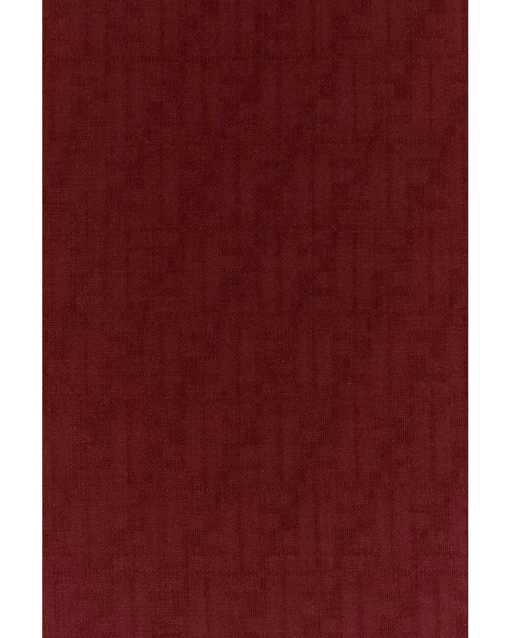Fendi Red Burgundy Wool Blend Scarf