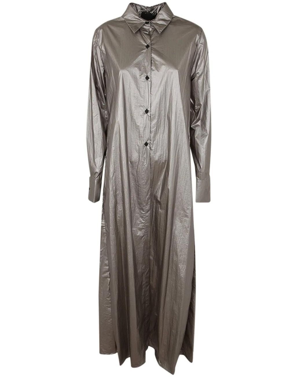 Maria Calderara Gray Wrap Choc Parachute Shirt