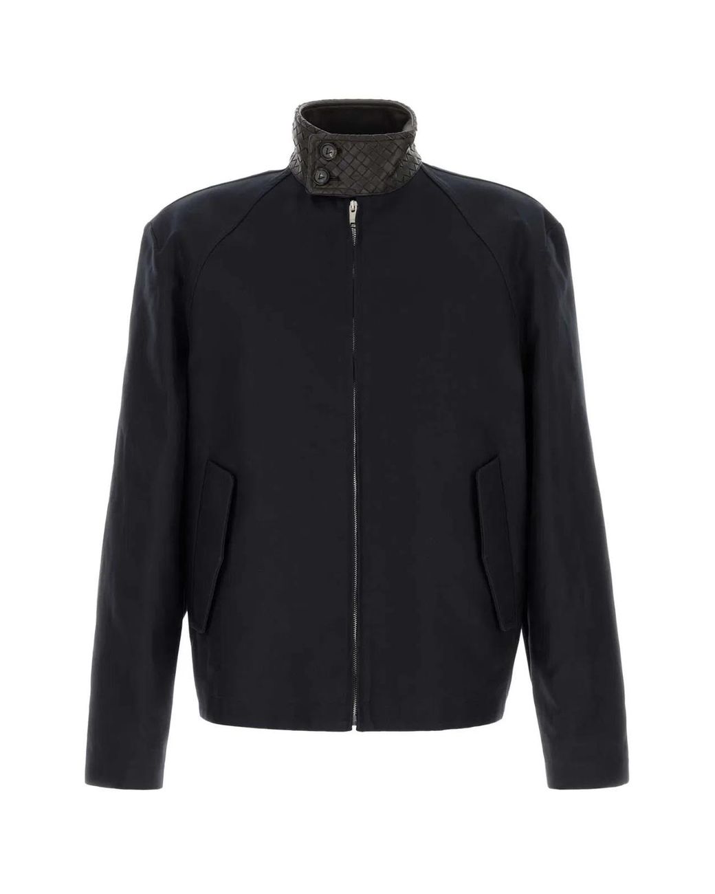 Bottega Veneta Blue Gabardine Harrington Jacket for men