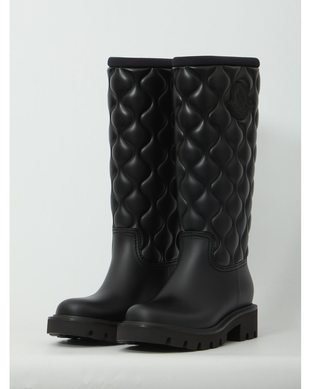 Moncler Black Kickstream High Rain Boots