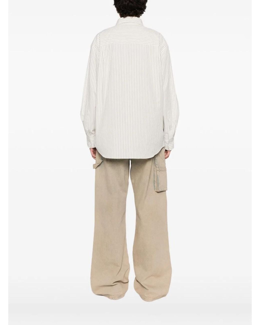 DUNST White Striped Cotton Shirt