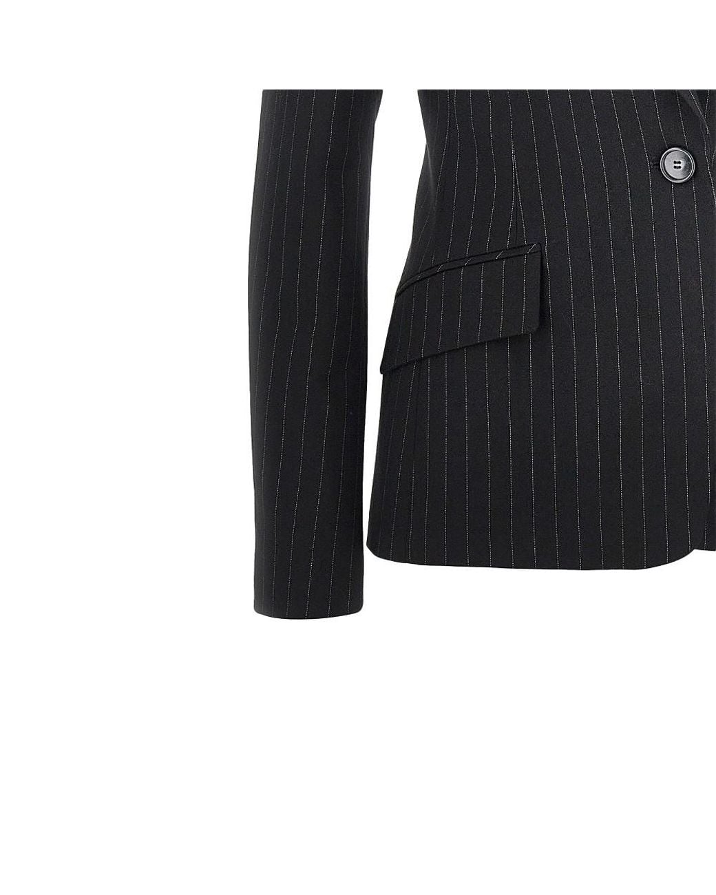 ANDAMANE Black Bianca Jacket With Pin-Striped Motif