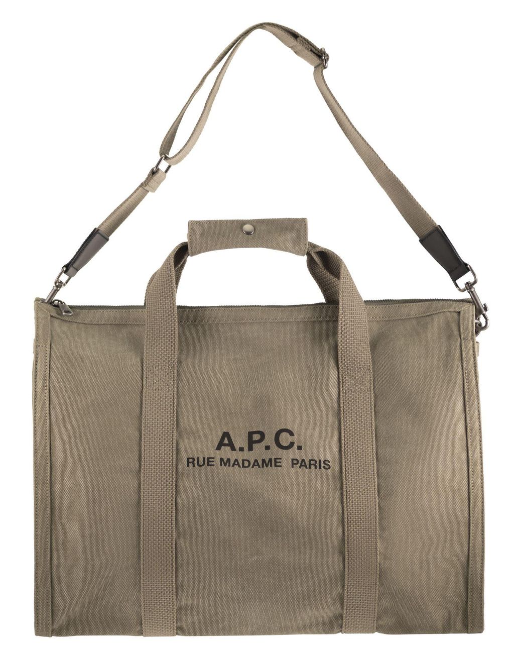 A.P.C. Brown Canvas Weekend Bag for men