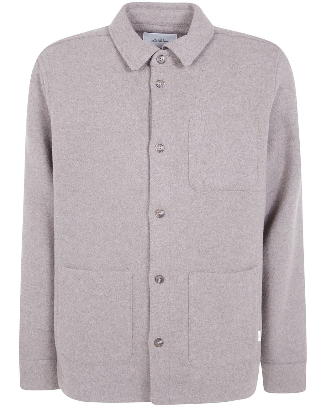 Les Deux Blue Wool Overshirt for men