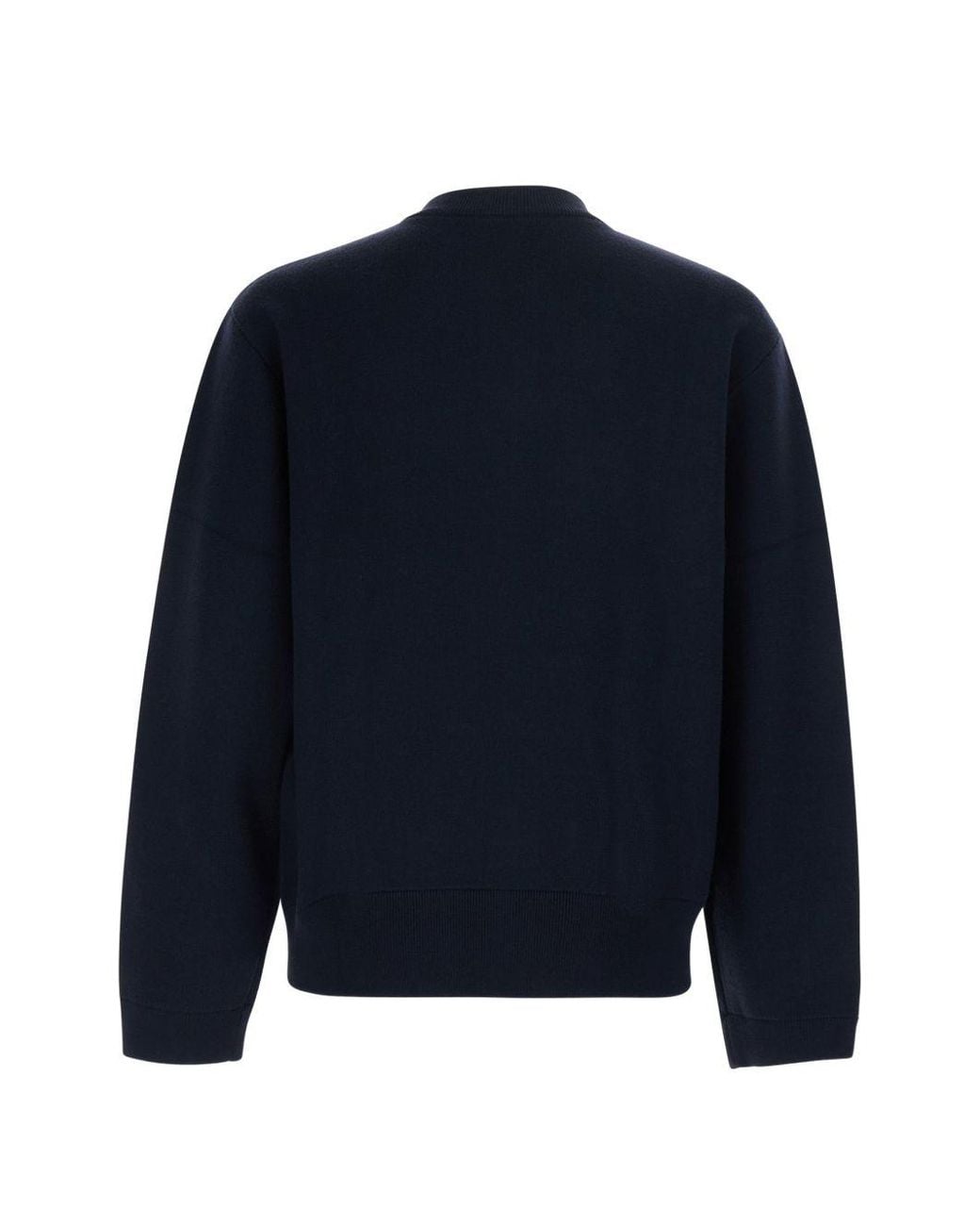 Emporio Armani Blue Wool Zipped Cardigan for men