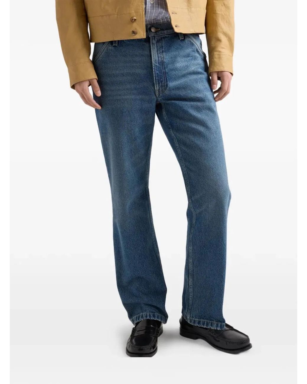 Prada Blue Tight Fit And Regular Waist Washed Denim Jeans for men