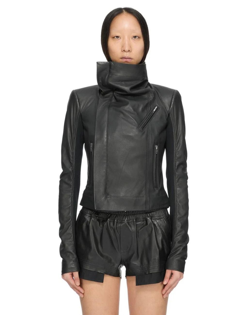 Rick Owens Black Classic Biker Jacket