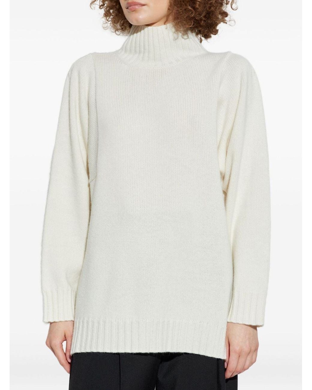 Max Mara White Off Virgin Wool Top